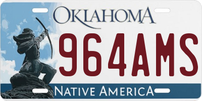 OK license plate 964AMS