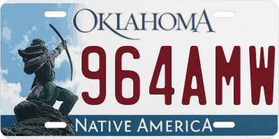 OK license plate 964AMW