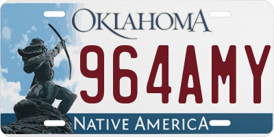 OK license plate 964AMY