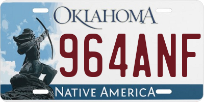 OK license plate 964ANF