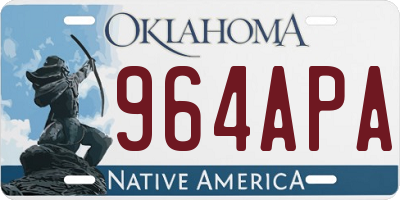 OK license plate 964APA