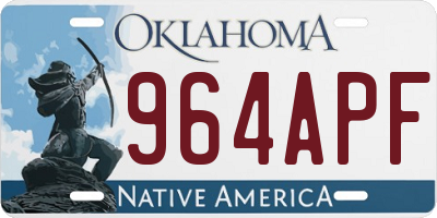 OK license plate 964APF