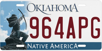 OK license plate 964APG