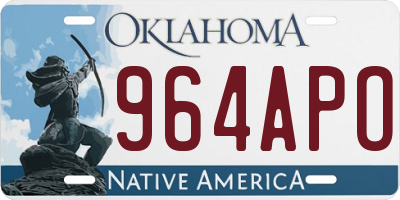 OK license plate 964APO