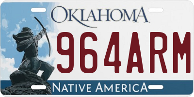 OK license plate 964ARM