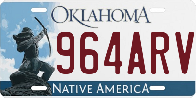 OK license plate 964ARV