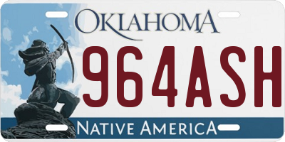OK license plate 964ASH