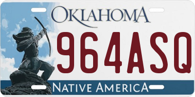 OK license plate 964ASQ