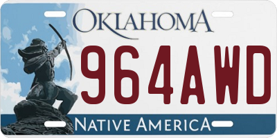 OK license plate 964AWD
