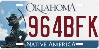 OK license plate 964BFK