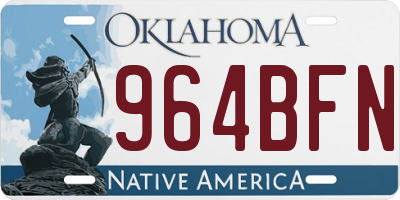 OK license plate 964BFN