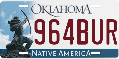 OK license plate 964BUR