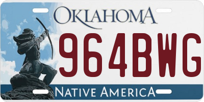 OK license plate 964BWG