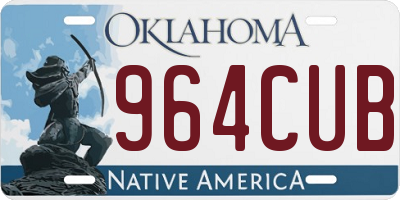 OK license plate 964CUB