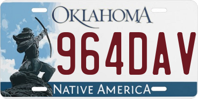 OK license plate 964DAV