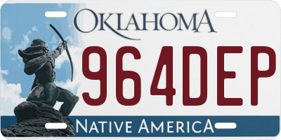 OK license plate 964DEP