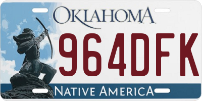 OK license plate 964DFK