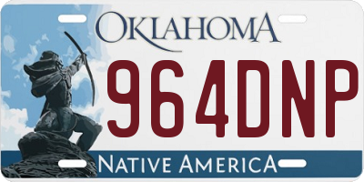 OK license plate 964DNP