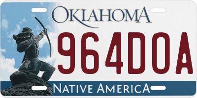 OK license plate 964DOA