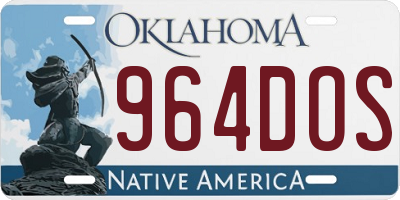 OK license plate 964DOS