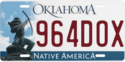 OK license plate 964DOX