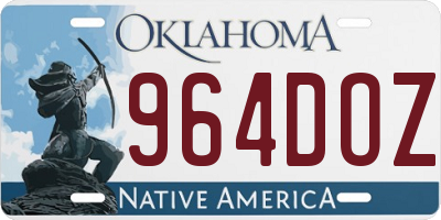 OK license plate 964DOZ