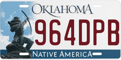 OK license plate 964DPB