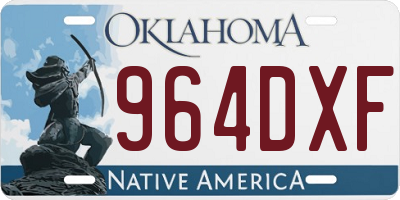 OK license plate 964DXF