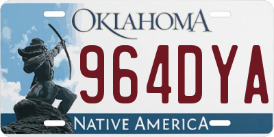 OK license plate 964DYA