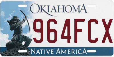 OK license plate 964FCX