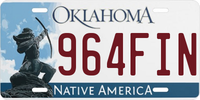 OK license plate 964FIN