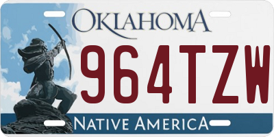OK license plate 964TZW