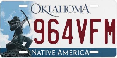 OK license plate 964VFM