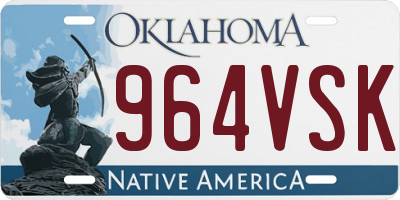 OK license plate 964VSK