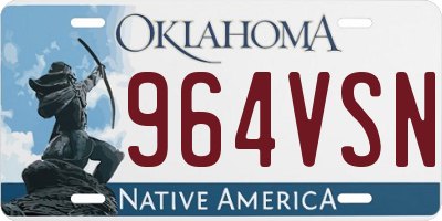 OK license plate 964VSN