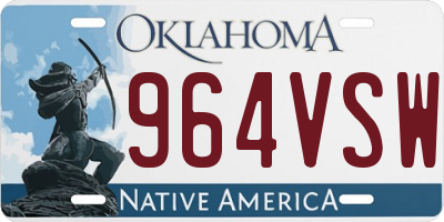 OK license plate 964VSW