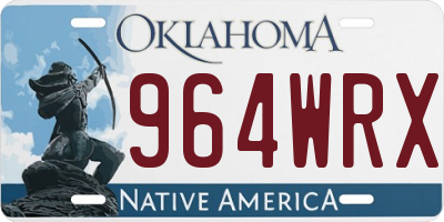 OK license plate 964WRX