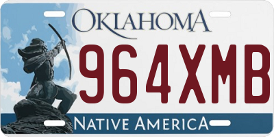 OK license plate 964XMB