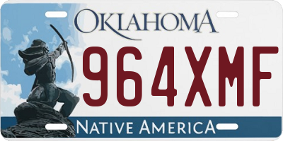 OK license plate 964XMF