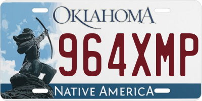 OK license plate 964XMP