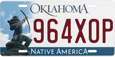 OK license plate 964XOP