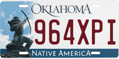 OK license plate 964XPI