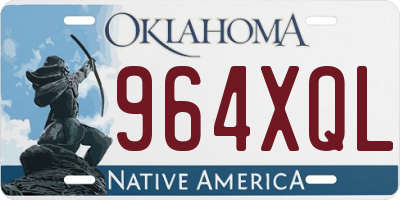 OK license plate 964XQL