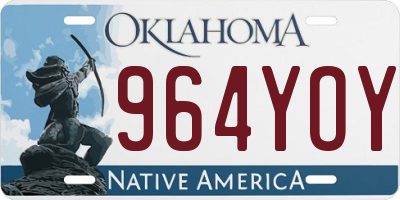 OK license plate 964YOY