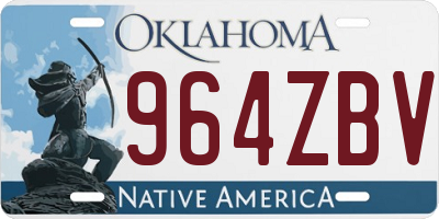 OK license plate 964ZBV