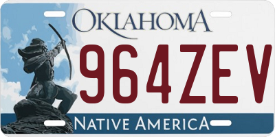 OK license plate 964ZEV