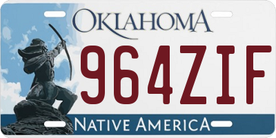 OK license plate 964ZIF