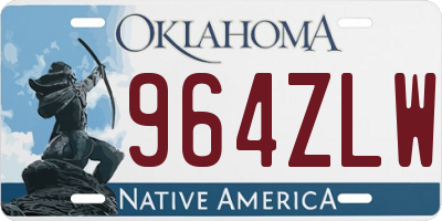 OK license plate 964ZLW