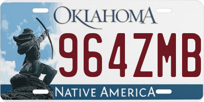 OK license plate 964ZMB