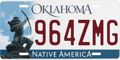 OK license plate 964ZMG